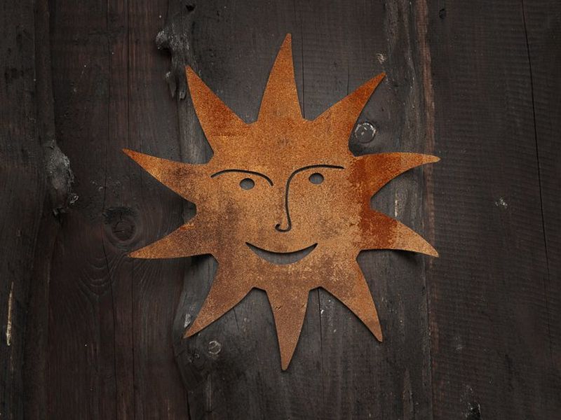 Zahradní dekorace z cortenu – slunce