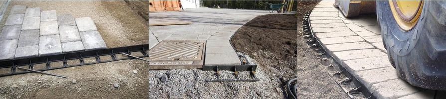 Neviditelný plastový obrubník využití při realizaci betonové pojezdové cesty