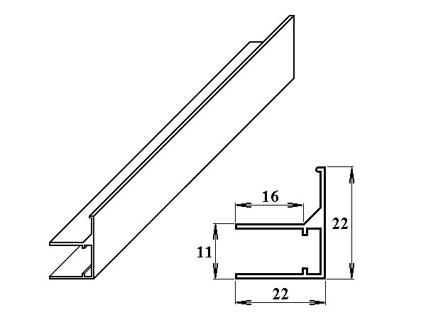 GEOMAT AL ukončovací/okrajový U/F-profil – 8 mm 2,10 m