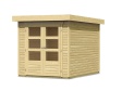 Dřevěný zahradní domek Karibu Askola 2 natur (přírodní dřevo)