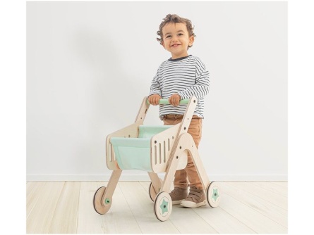 Dřevěný nákupní vozík a chodítko Trio Shopper