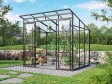 Zahradní skleník – Vitavia Playa 5900 sklo 3 mm + PC 6 mm černý