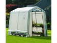 Foliovník ShelterLogic 1,8×2,4 m bílý umístěný na zahradě