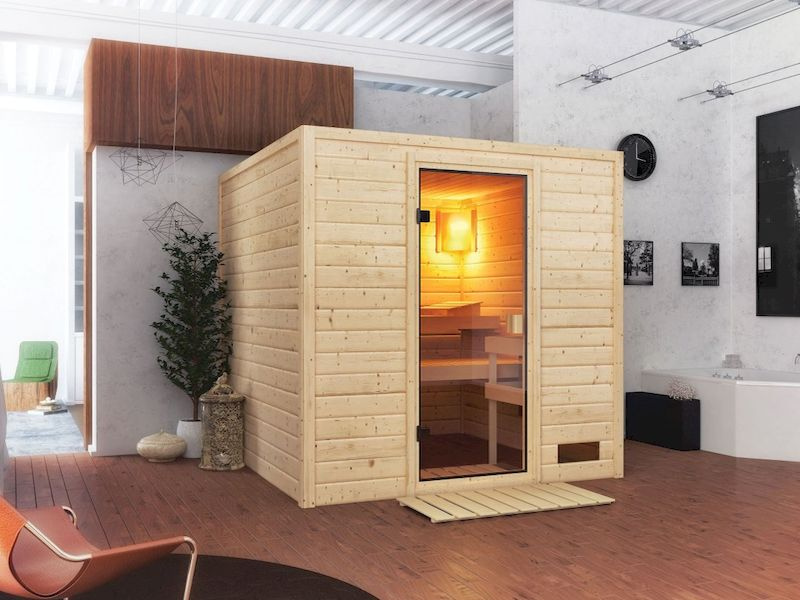 Domácí finská sauna (6172) Karibu Jara, rozměry š. 195 × h. 195 × v. 187 cm