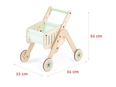 Dřevěný nákupní vozík a chodítko Trio Shopper