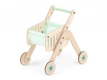 Dřevěný nákupní vozík a chodítko Trio Shopper