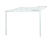 Bílá hliníková pergola ke zdi LanitPlast Wall 33 s komůrkovým polykarbonátem