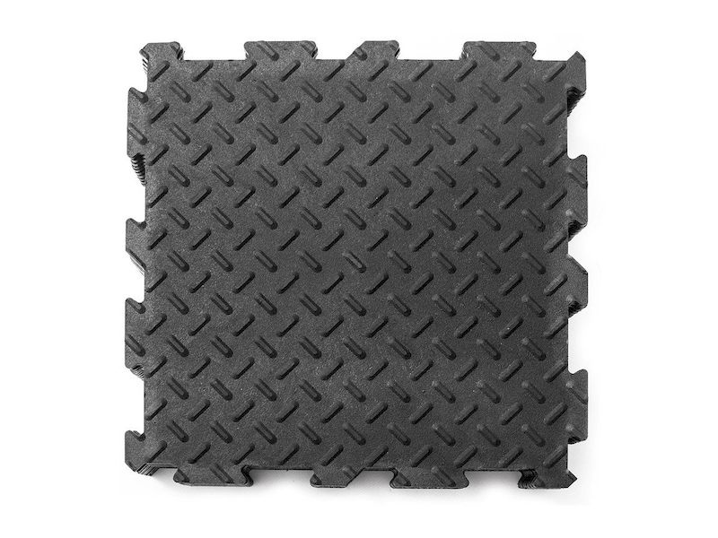 GEOMAT Gumová dlažba Alfa, 30 × 30 cm (tloušťka 6 mm), černá