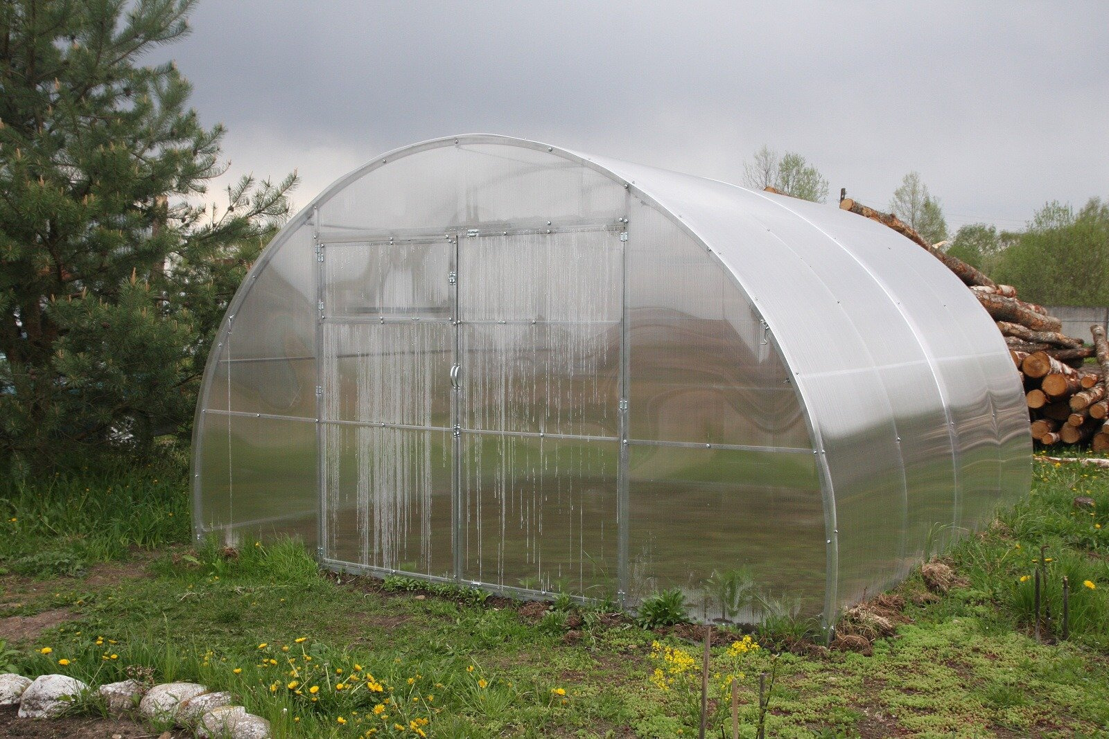 GEOMAT Obloukový skleník z polykarbonátu DODO 400, 4 × 4 m, tl. polykarbonátu 6 mm